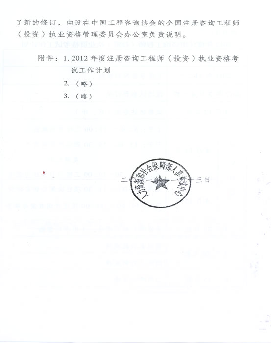 关于做好2012年度注册咨询工程师（投资）执业资格考试考务工作的通知