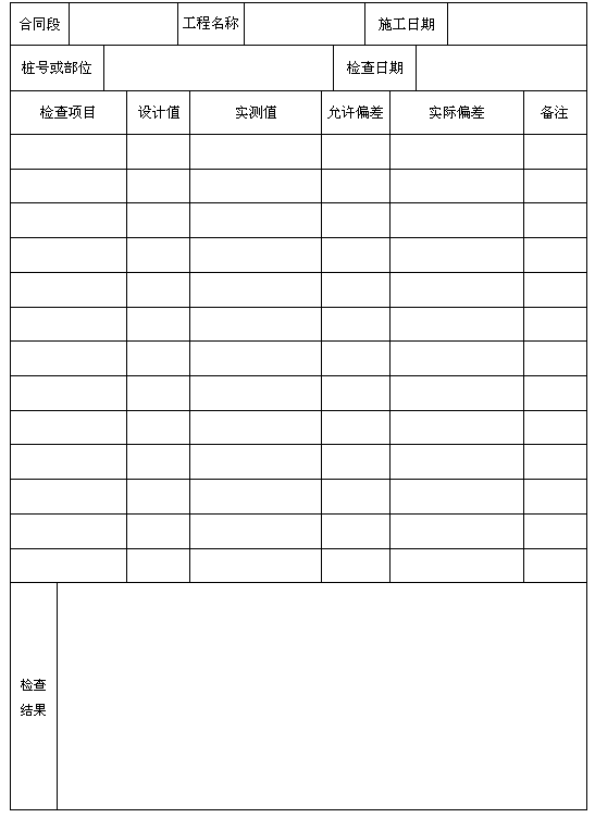 不良地质地基处理施工检查表