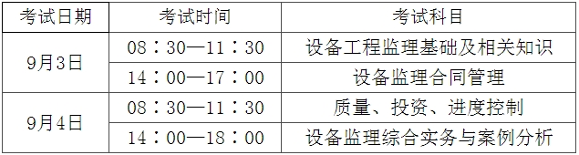 2016年度注册设备监理师执业资格考试具体考试时间