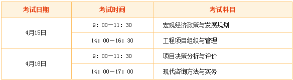 2017年咨询工程师执业资格考试4月15日开考