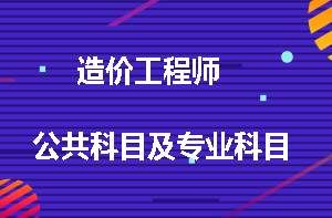 造价工程师公共科目及专业科目