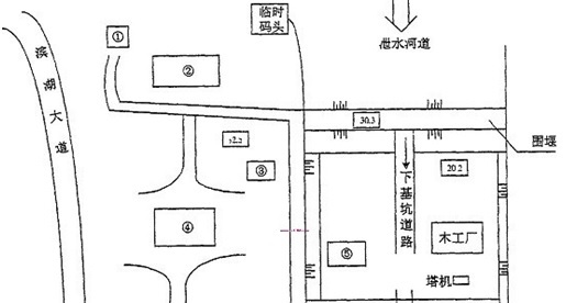 某平原地区水库枢纽工程，根据施工需要，施工现场布置有混凝土拌