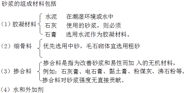 二级建造师建筑工程第三讲建筑材料：砂浆、砌块