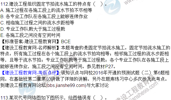 2016监理质量、投资、进度控制试题及答案（106-120）