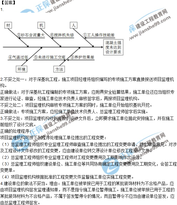 2018年监理工程师《案例分析》试题及答案单选（案例二）